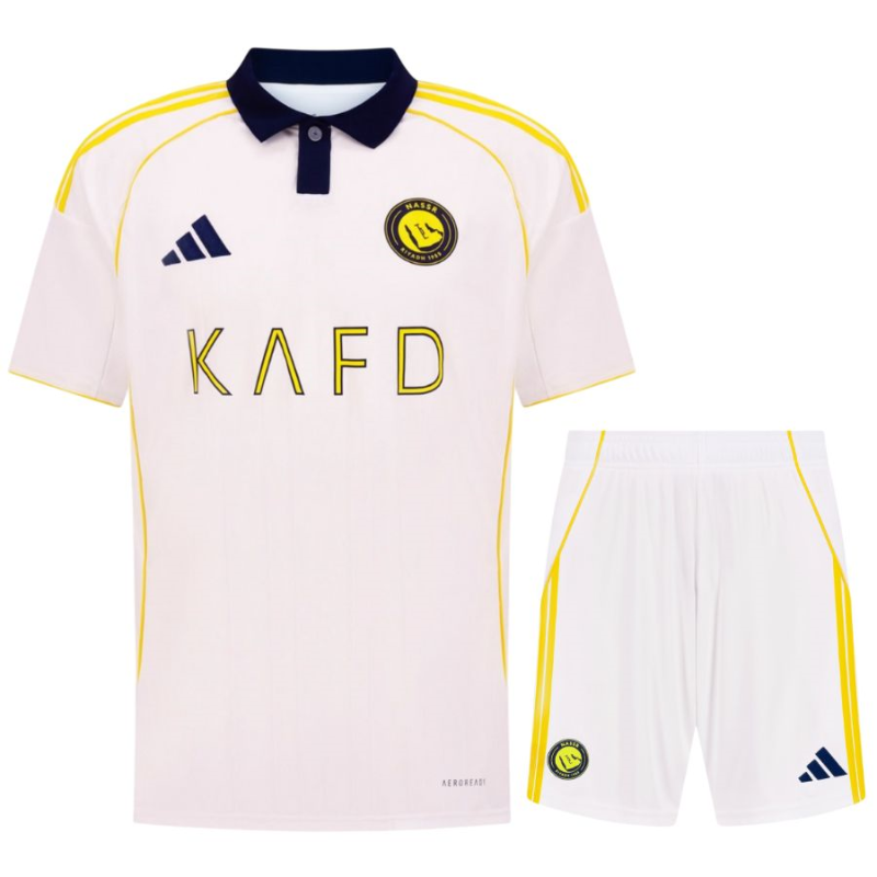 Completo Terza Maglia Al-Nassr 2025/26 per Bambini – Blu Notte con Dettagli Oro